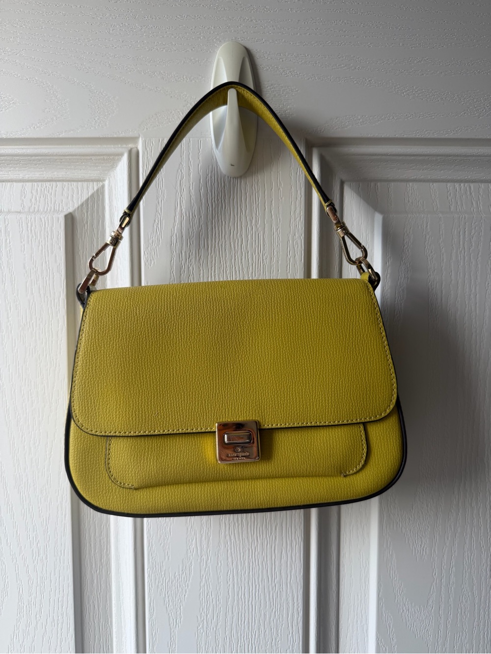 kate spade LIMEGREEN Leather Shoulder Bag with Gold Hardware